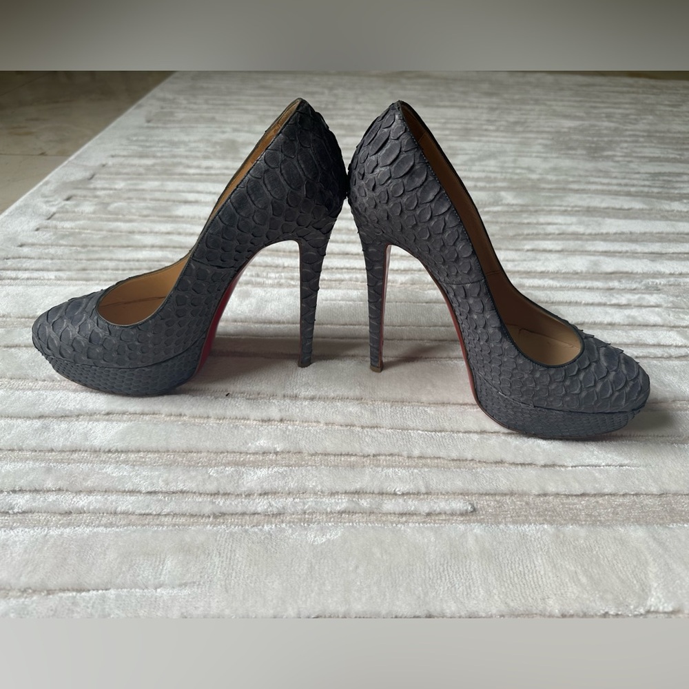 Christian Louboutin Gray Textured Heels